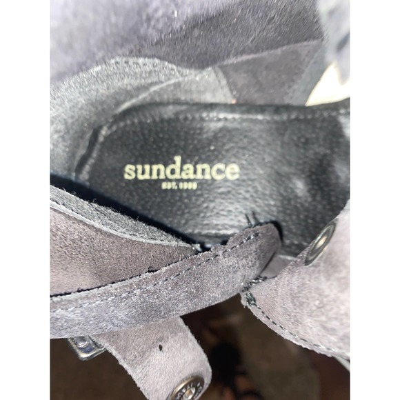 Sundance Black Suede Buckle Mid Calf Moto Boot size 6-6.5 - Picture 10 of 10